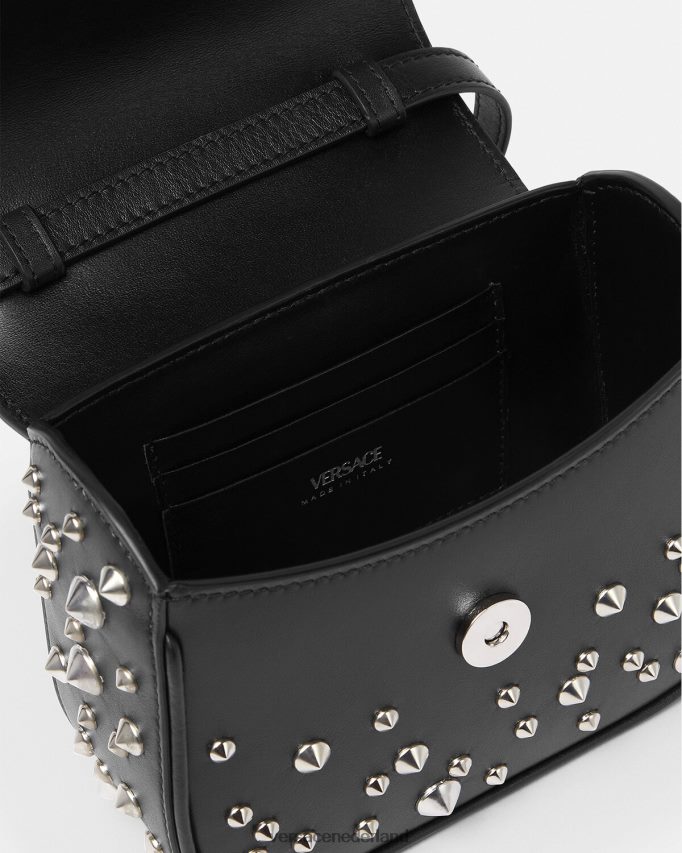 Versace la medusa mini-tasje met stekels vrouwen zwart Tassen J2T4F4352