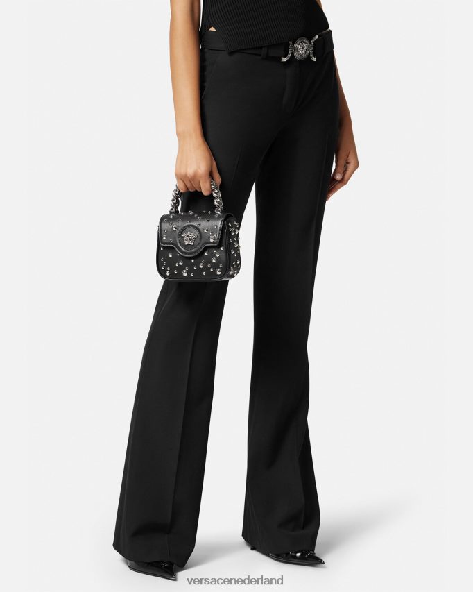 Versace la medusa mini-tasje met stekels vrouwen zwart Tassen J2T4F4352
